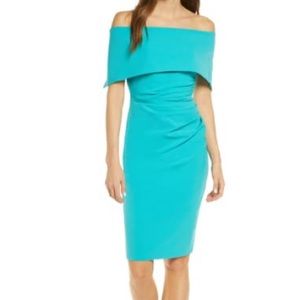 Vince Camuto off shoulder cocktail dress/turquoise